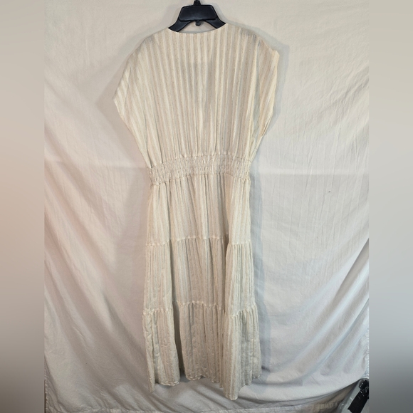 FINLEY Women's Size Medium Tiered Striped Drawstring Maxi Dress New With Tags. - Picture 3 of 6